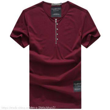 YixigeluoBurst of Men's Summer Short Sleeved Cotton T-shirt Men's Business Training Collar Zipper Shirt Men's Shirt POLO photo-3