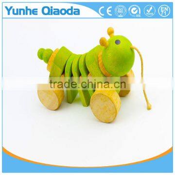 Pull Along Insect Wooden Toy Wiggles as You Pull They Make a Clicking Sound and Make a Fun Baby photo-4