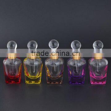 MUB New Arrived 17ml Coloreed Unique Shape Empty Glass Dropper Attar Bottle With Glass Stick Cap photo-2