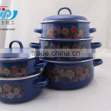 16-24 CM 5Pcs Casserole Belly Shape W/Metal Cover Dark Color Decor photo-5