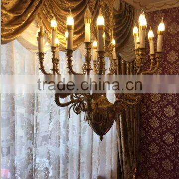 Very Elegant and Romantice Coffee Color Drapery Living Room Bay Window Blackout Curtain and White Sheer Curtain Set