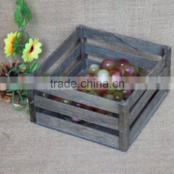 Vintage color antique used wooden wine crate wood fruit crate wooden vegetable storage box