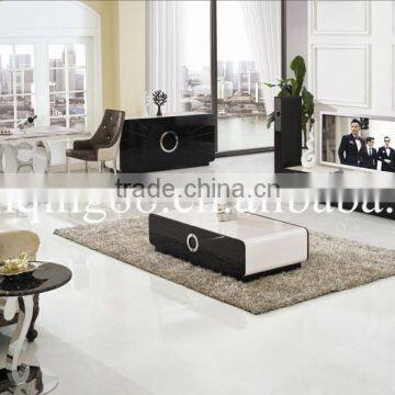 Living Room Furniture Modern Design Bright MDF Drawer and Stainless Steel Base TV Stand E337 photo-2