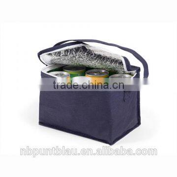 6 cans non-woven foldable cooler bag with handle for promtional