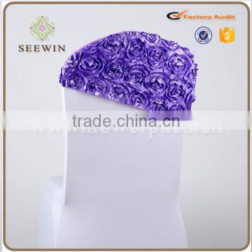 Half Back Rosette Chair Cover for Wedding photo-4