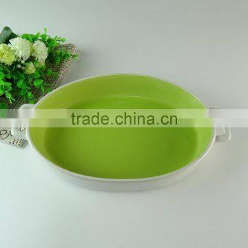 Stocked Cheap Oval Ceramic Bakeware , Color-glazed Ovenware With Two Handles photo-2