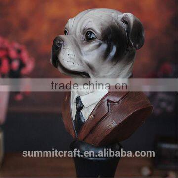 American Decorative Resin Bulldog Gentleman Figurine Bust photo-3