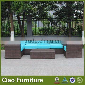 UV resistance Garden furniture flat rattan sofa set