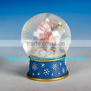 Cute Dog Animal Glass Snow Globe With Polyresin Base Gift Snow Globe Diameter 45mm photo-4