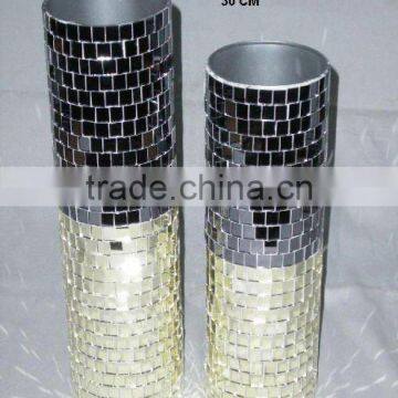 Two tone Glass mosaic Iron vase other colour available