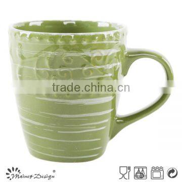Wholesale Ceramic Stoneware Emboss Color Glaze Mug photo-2