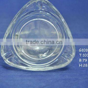 Handblown crystal hand cut glass ashtray