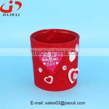 New Design With Non Woven Fabric Cover Glass Nursery Pot Glass Cup Planter photo-4