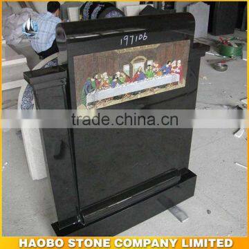 shanxi black laser carving new design headstone