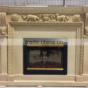 Wholesale Natural Beige Cultured insert Marble Fireplace