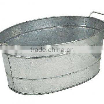 Galvanized oval household party tub