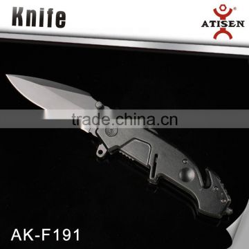 Aluminum Handle w/Glass Breaker Line Cutter Tactical Knife