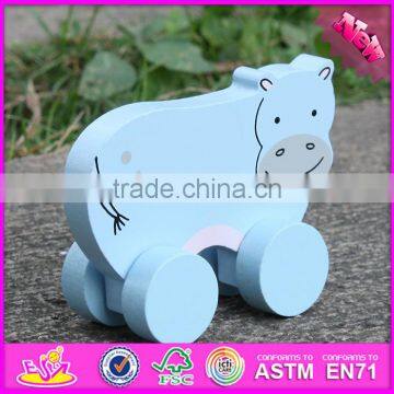 2017 New Products Kids Animal Toy Wooden Toy Wheels W04A317 photo-2