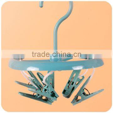 C216 2017 High Quality Drying Clothes Plastic Hanger With Clips Round Shape photo-3