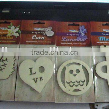 2015 wooden air freshener anti-bacterial air freshener, die cut shape