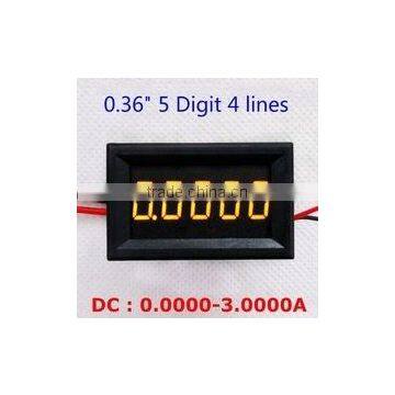 Wholesale 0.36" DC 0-3.0000A Yellow Led Five Digits Digital Ammeter