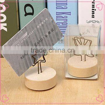 OEM Designs Bronze Metal Card Clips With Round Wooden Base photo-2