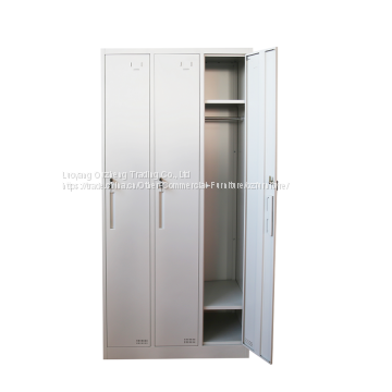 Knock down colourful steel cabinet locker with 3 doors for government use