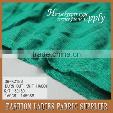 160cm 145gsm T/R 50/50 Knit Burn Out Fabric Hacci