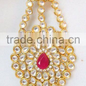 Hair accessory JHOOMAR JHUMAR passa TIKA KUNDAN GOLD PLATED