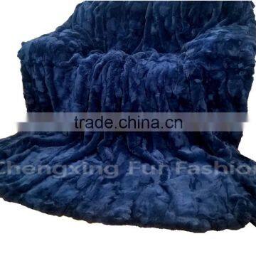 CX-D-66E Real Fur Luxury Patchwork Rex Rabbit Fur Blanket/Fur Rug photo-6