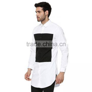 2016 Cotton long sleeve thick black mens shirts latest shirts pattern for men