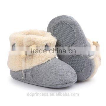 Baby Shoes 2017 Pink Red Khaki Infant Shoe Warm Puzzy Cute Snow Boot photo-2