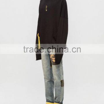 2017 Wholesale New Design Black Double Pocket Sweatshirt Hoodie Pullover photo-4