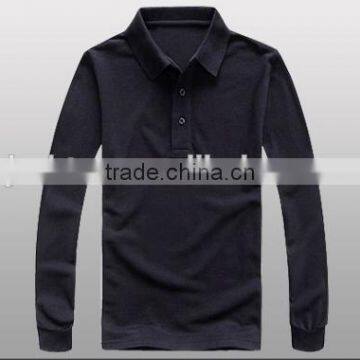 2016 Hot Sale Custom 100% Cotton Different Colors Long Sleeve Polo Shirt photo-2