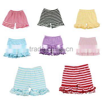 2017 Kaiyo cotton stripe many colors child designer clothes girl ruffle shorts