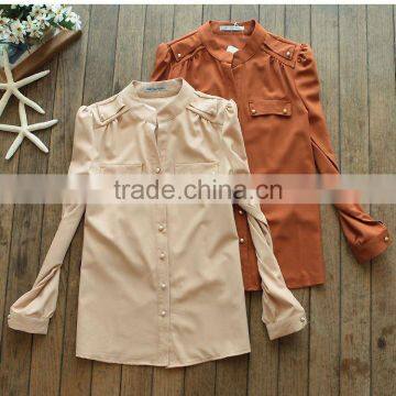 Ladies' Fashion Long Sleeve Chiffon Shirt 2013