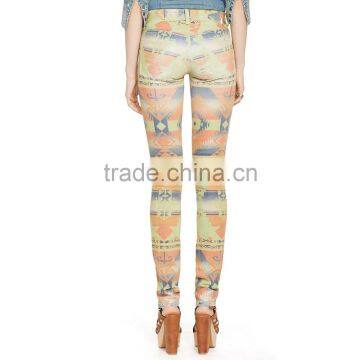 Fashionable Wholesale Women Slim Pants Casual Patterned Skinny Jeans photo-2