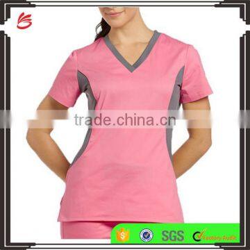 Custom fashionable nurse uniform designs medical scrub suit design in hospital uniform with scrub pants