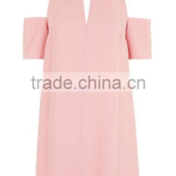 Cold Shoulder Funnel Neck Dress photo-2