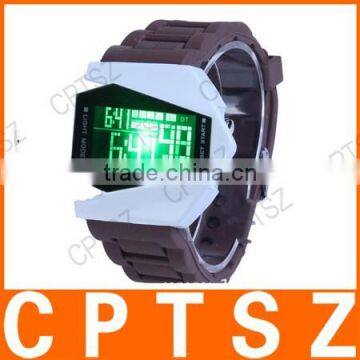 Imported Wholesale Electronics Watch Aircraft Style Colorful LED Silicone Watch photo-6