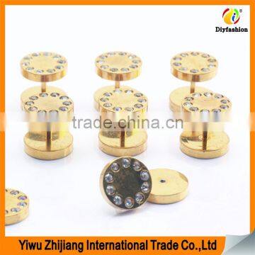 Custom Fancy Colorful Diamond Ear Plugs Piercing Tunnel Stainless Steel Fake Expanders photo-2
