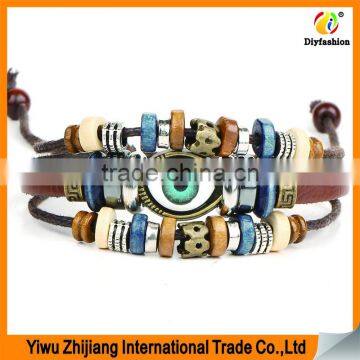 Stainless Steel Magnetic Clasps Pu Leather Bracelet