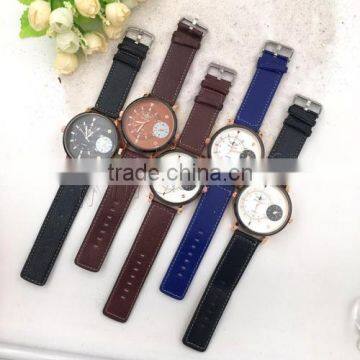 5 Colors New Fashion PU Leather Bracelet Watches Men for big dial Wrist Watches Quartz Watch 1129361