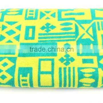China Towel Factory Velour Jacquard 100% Cotton Beach Towel