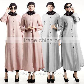 navy hemp muslim dress robe /hsz muslim button Arabian hemp robe abaya kaft dress/ islamic muslim women dress