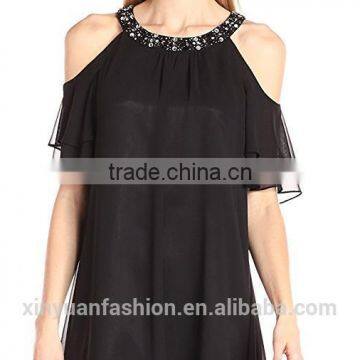 Top Quality Fashionable Beaded Cold Shoulder Dress for Bridesmaid Dress photo-2