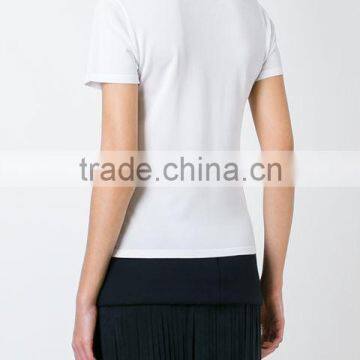 Oem Short Sleeve O Neck Blank Plain T Shirts Clothes for Women,Womens Pure White Cotton Plain T-Shirts for Printing photo-5