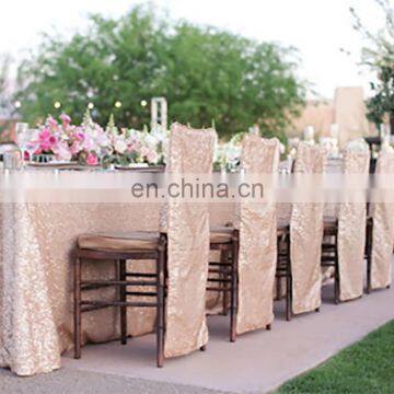 New Luxury Gold Sliver Color Sequins Wedding Banquet Chair Cover