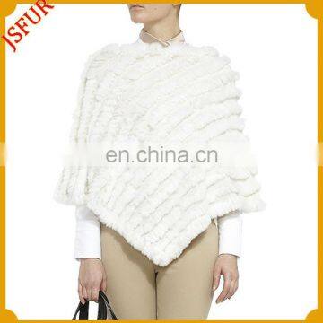 2014 Women's fashion knitted rex rabbit fur shawl