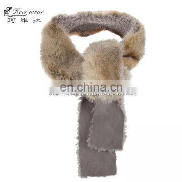 genuine rabbit fur scarf /#00S24 natural color/real fur scarf /ladies rabbit fur scarf